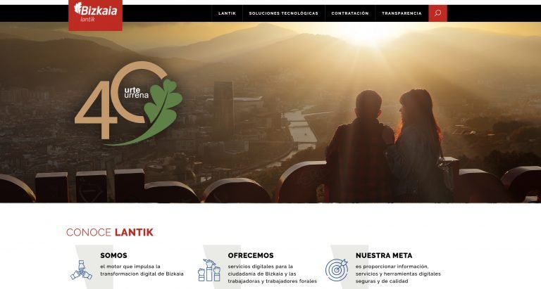 Diseño de logotipo de Lantik 40 aniversario por Basqueting en colaboración con Donibane
